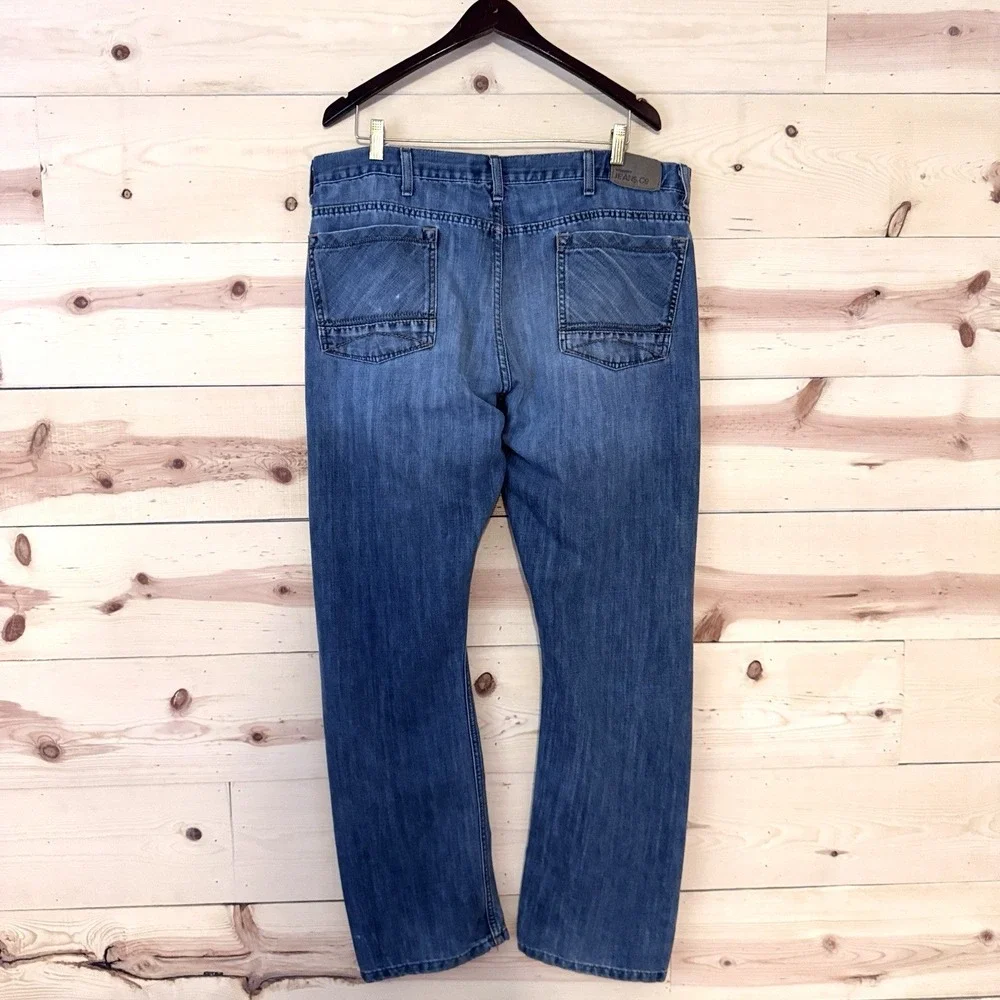 Wrangler Jeans Co‎ Men's 38x32 Slim Straight Blue Denim Jeans
